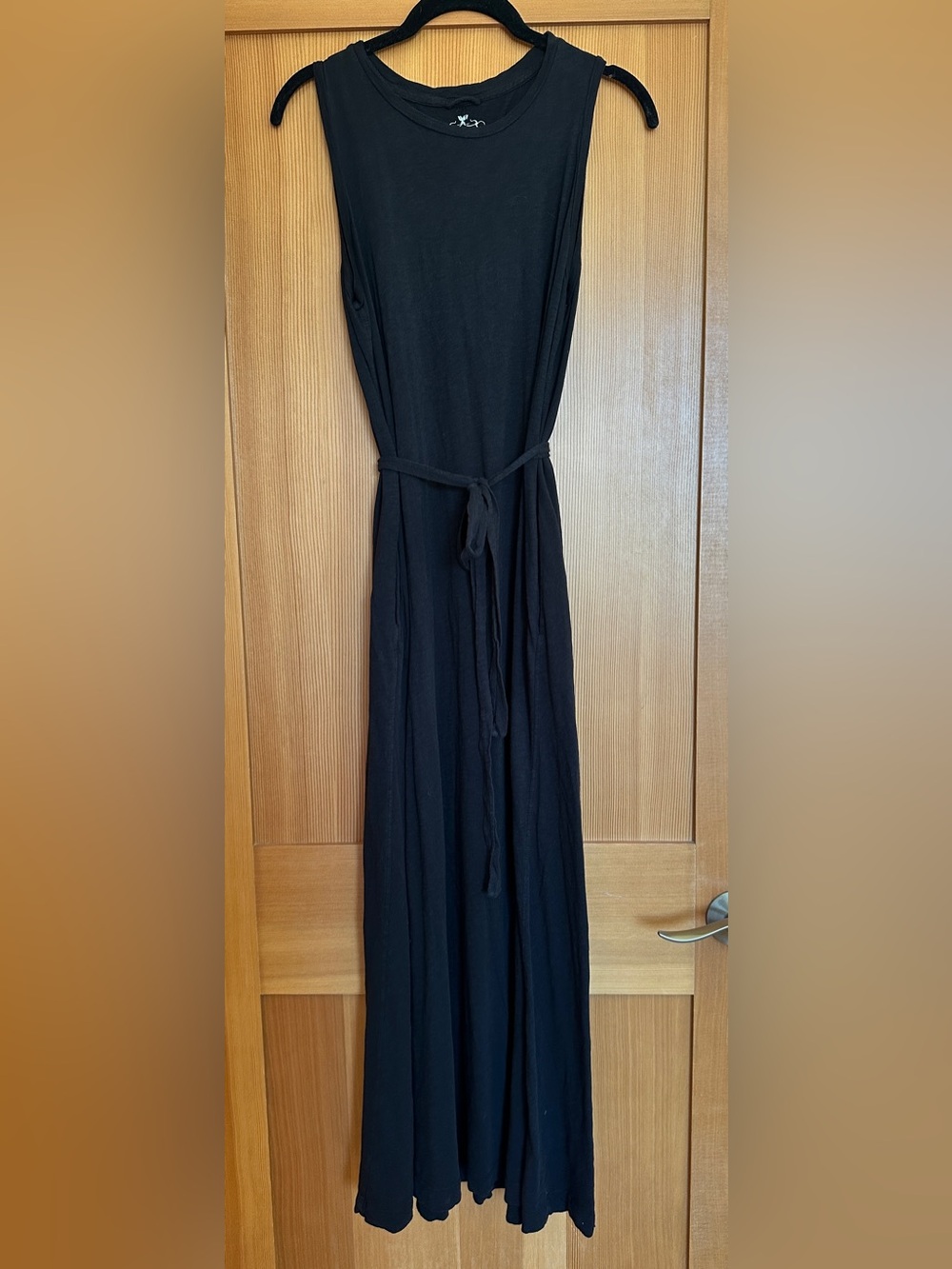 Women's Black Tie-Waist Maxi Dress